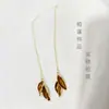 Pendientes de hoja azules y blancos de Corea del Sur con pasador de plata S925, pendientes de hoja, pendientes súper de hada, frescos, de celebridad de internet, elegantes para mujer
