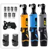 Chave de catraca de carregamento 12v bateria de lítio 18v chave angular ferramenta de instalação portátil de suporte de palco chave elétrica de 90 graus