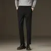 Roupas Masculinas Fengshe / Novo Estilo Espesso de Inverno Masculino Casual Slim Fit Perna Reta Pequena Calça Longa Masculina Social