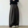 Calça Casual Larga de Drapeado Retrô Japonês para Homens e Mulheres Outono Inverno Reta Versátil Lã Espessa Longa Tendência