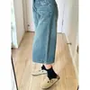 Pantalones Vaqueros Retro Azules de Pierna Ancha Cortos para Mujer, Nuevo Estilo de Verano, Tallas Grandes, Corte Holgado, Adelgazantes, Adecuados para Cuerpo Tipo Pera, Pantalones de Pierna Recta