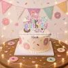 Bandera de Tirar de Cumpleaños Suave Linda Femenina Estilo Fresco Dulce Pancarta de Letras para Fiesta Adornos Decoración para Cupcakes