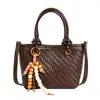 Bolso Cubo Tejido de Textura Niche Coreano para Mujer 2026 Verano Nueva Moda Gran Capacidad para Viajar al Trabajo Hombro Único Cruzado Bolso Pequeño