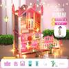 Amazon DIY Casa de Princesas Niñas Juego de Simulación Juguete Casa de Muñecas Castillo Villa Casa de Montaje para Niñas Transfronterizo