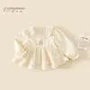 Roupas de Outono para Meninas Camisa 2026 Novo Estilo Bebê Casual Elegante Manga Longa Top Estilo Outono Roupas de Rede para Crianças Vestuário Infantil