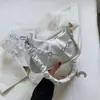 Bolsas Femininas Tendência 2025 Nova Moda Estilo Francês Nicho Bolsa Nuvem Plissada com Toque de Luxo Versátil Bolsa Transversal com Corrente