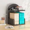 Prateleira de Armazenamento de Mesa Caixa de Armazenamento de Documentos Material de Escritório Porta-Documentos Estante de Mesa Caixa de Documentos Multicamadas de Grande Capacidade