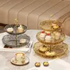 Bandeja de frutas multicapa transfronteriza para uso doméstico, bandeja de dulces para mesa de centro de sala de estar, bandeja de exhibición para pasteles y bocadillos, bandeja de frutas de alta gama para recepción
