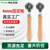 Rueda compactadora con mango de madera de 4 mm, rodillo compactador de parches para reparación de neumáticos, herramienta manual de reparación de mantenimiento de automóviles, rueda de prensa para parches de neumáticos