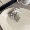 Tecido Estilo Doce e Cool Laço Prateado Fio de Telefone Elástico de Cabelo Corda de Cabelo para Trança Buble Ferramenta de Penteado Elástico de Cabelo Acessório de Cabelo