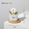 Adorno de artesanía en vidrio de Zibo, flor de nacimiento de diciembre, planta verde floral de vidrio artificial, decoración de escritorio, regalo creativo