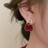 Pendientes de lazo con fritillary flocado, ligeros y exquisitos de lujo para mujer, diseño de nicho popular, pendientes de alta calidad, 2023.