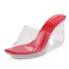 Sandalias de tacón alto europeas y americanas con tiras transparentes, sexys y versátiles para el uso diario, zapatos estilo romano, venta al por mayor transfronteriza en AliExpress