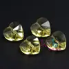 Colgante de cristal al por mayor de 14 mm con forma de corazón, con agujero mediano, artesanía de cristal, accesorios para collares coreanos.