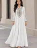 Ropa Nueva para Mujer Transfronteriza Vestido Túnica Larga Bordado Bordado Bordado con Cuentas Perforación en Caliente Festival Vestido Formal Fábrica Comercio Exterior Venta al por Mayor