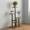 Suporte de Flores de Ferro Forjado para Sala de Estar Suporte de Flores de Chão para Varanda Suporte para Vasos de Flores Suculentas Pothos Prateleira de Armazenamento de Chão Multicamadas para Interior