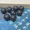 Cuentas Redondas de Ébano Natural Hechas a Mano con Clavos de Plata Incrustados Cuentas Sueltas DIY