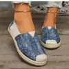 Zapatos Casuales de Verano para Mujer, Estilo Nuevo, Patchwork de Mezclilla, Suela Plana, Suelas Suaves y Cómodos, Slip-On