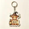 Chaveiro de Vaca das Terras Altas de Halloween Acrílico Fofo Desenho Animado Bezerro Pingente Charme para Bolsa de Festival Estilo Americano