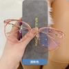 Nueva moda para mujer, espejo plano anti-luz azul, marco personalizado retro, artefacto sin rostro liso, marco de gafas de moda transfronterizas