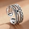 Anillo Yintai de Plata Gruesa Chapada Vintage Estilo Japonés y Coreano Anillo de Plata Antigua Simple Personalizado de Moda para Índice para Hombres y Mujeres