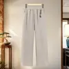 Nuevos pantalones rectos de lana elegantes de otoño e invierno para mujeres de mediana edad y mayores, pantalones casuales de cintura elástica, pantalones largos cálidos con forro polar