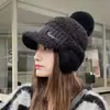 Bufanda de Punto de Invierno para Mujer, Suéter con Gorro, Gorro Grueso Cálido a Prueba de Viento con Forro Polar, Protección para Orejas de Punto, Gorro de Lana para Ciclismo
