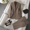 Pantalones de traje profesionales para mujer de Amazon para otoño/invierno, conjunto de dos piezas, traje formal, ropa de trabajo, fábrica 8512