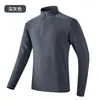 Camiseta de manga larga con cremallera a media altura y cuello alto de forro polar de 10 A, antibacteriana, para hombre, calefacción infrarroja lejana para otoño e invierno, cálida, deportiva, de secado rápido, para mujer