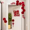 Decoración de Habitación de Boda Puerta del Dormitorio de la Novia Boda Pegatina de Carácter Xi Pegatina de Puerta Doble Felicidad Boda Colección de Suministros para Bodas
