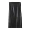 Ropa de Mujer Europea y Americana Aliexpress Ins Popular Moda Top Tubo de Cuero + Falda de Cuero