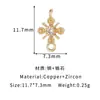 Simple Color Dorado Real 14K Cobre Conservador de Color Incrustado con Circonita Accesorios de Collar de Moda Pulsera de Perlas Piezas Hechas a Mano DIY Conectores