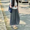 Saia Midi Feminina de Verão Fina de Cintura Alta Emagrecedora Linha A para Corpo em Formato de Pera, Saia Floral de Secagem Rápida