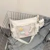 Mochila Escolar Versátil Estilo Universitario 2026 Bolso Casual Simple de Gran Capacidad Ligero para Mujer Bolso Transparente de un Solo Hombro