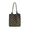 2026 Bolso Tote Nuevo Estilo Coreano de Lunares, Gran Capacidad, Moda Vintage, Bolso de Hombro Casual Chic Relajado para el Trabajo