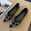 Novos Sapatos Baixos Femininos Estilo Francês Apontados Outono 2026, Decorados com Strass, Design Baixo, Sapatos Femininos Modernos e Versáteis N1288-5