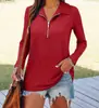 2025 Europeu e Americano Transfronteiriço Outono e Inverno Amazon Wish Novo Tecido de Malha Feminino Gola com Lapela Zíper Casual Manga Longa Feminino
