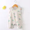 Enterizo de Verano sin Mangas para Bebés Niños y Niñas, Estilo Coreano Dibujos Animados Algodón Ropa para Gatear, Mono de Bebé de Moda
