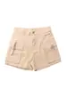 Tl278D Estilo Chica Picante Talla Grande Pantalones Cortos Cargo Multibolsillos Cintura Alta Asimétricos de Mezclilla Hot Pants Adelgazantes Versátiles
