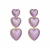 E14542 Pendientes de Aleación de Colores Nuevos con Forma de Corazón para Primavera y Verano, Pendientes Dulces Casuales para el Día a Día y Festivos para Mujeres