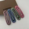 Presilha de cabelo para franja desfiada de cor sólida simples para meninas, grampo lateral de verão, clipe BB elegante estilo coreano de celebridade da internet