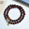 Pulsera de Calabaza DIY de Sándalo Rojo de Hoja Pequeña Especificaciones 0.8 Estilo para Hombres y Mujeres Joyería Decorativa Rosario Fabricante Venta al por Mayor