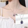Venta en Vivo de TikTok Collar Colgante de Zircón Morado de 8 Quilates Cadena para Clavícula de Mujer con Incrustaciones de Gemas Transfronteriza Europea y Americana