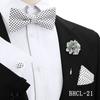 Gravata Borboleta Quadrada de Seda para Negócios Conjunto de 4 Peças Estilo Coreano Masculino Acessórios de Vestimenta para Banquete de Casamento Fábrica de Gravatas de Borboleta Estoque Pronto