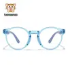 Nuevas gafas TR90 para niños con filtro de luz azul, almohadillas nasales de silicona para niños y patillas de silicona para niñas, gafas plegables de montura redonda al por mayor