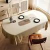 Venta al por mayor del fabricante: Mantel Estilo Wabi-Sabi, Impermeable al Aceite, Resistente al Calor, Lavable, Ambiente de Lujo Sencillo, Mantel Rectangular de PVC para Mesa de Café