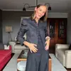Ropa de mujer transfronteriza europea y americana, chaqueta corta nueva estilo chino con cuello mao, diseño abotonado, hombros acolchados, ceñida a la cintura, blazer para ir al trabajo, venta al por mayor de comercio exterior