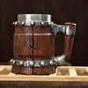 Venta directa de fábrica comercio exterior transfronterizo simulación barril de madera taza de cerveza bar gran capacidad taza de cerveza de barril creativa taza de agua de acero inoxidable