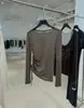 DestacadoYuran 26 Nueva Colección de Principios de Otoño: Camiseta de manga larga ajustada con cuello barco y cintura con cordón de algodón Pima ultra fino retorcido