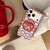 Suporte Magnético Maçã Vermelha 18 Compatível com 17 Pro Max Película Suave Capa de Celular iPhone 16 15 Divertido e Criativo 13